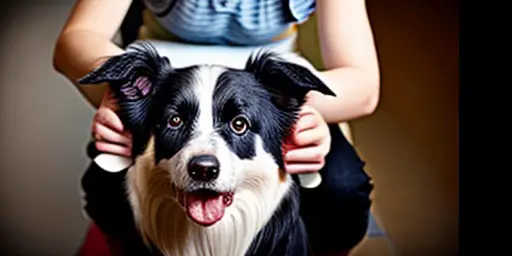 grooming and taking care of a border collie